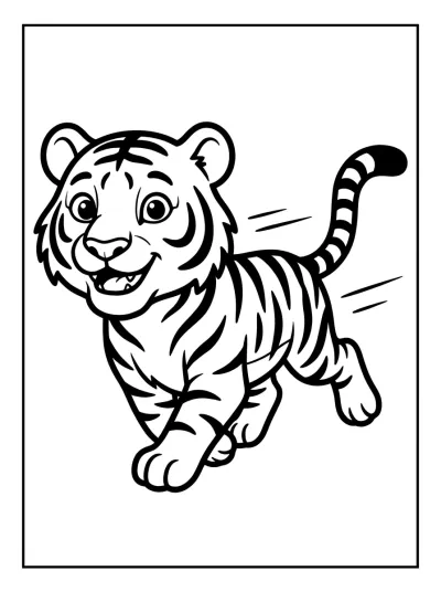 Desenho de Tigre Correndo para colorir
