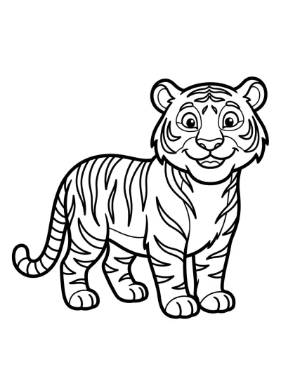 Desenho de Tigre Listrado para colorir