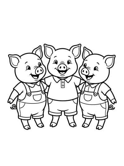 Desenho de Os Três Porquinhos para colorir