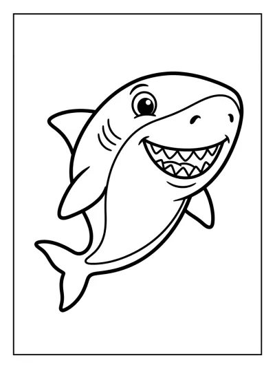 Desenho de Tubarão Bebê para colorir