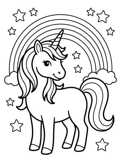 Desenho de Unicórnio Mágico para colorir