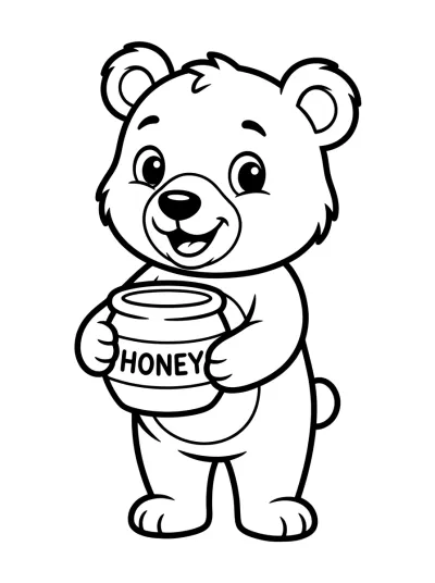 Desenho de Urso com Mel para colorir