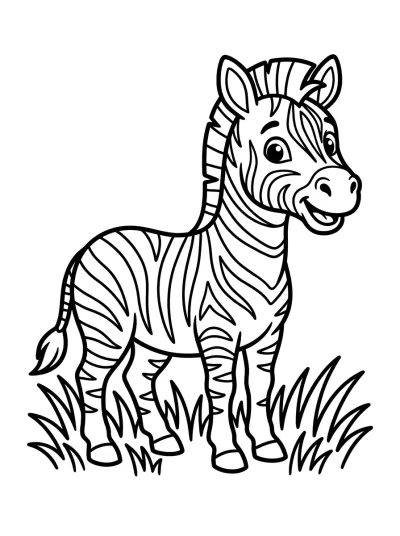 Desenho de Zebra na Savana para colorir