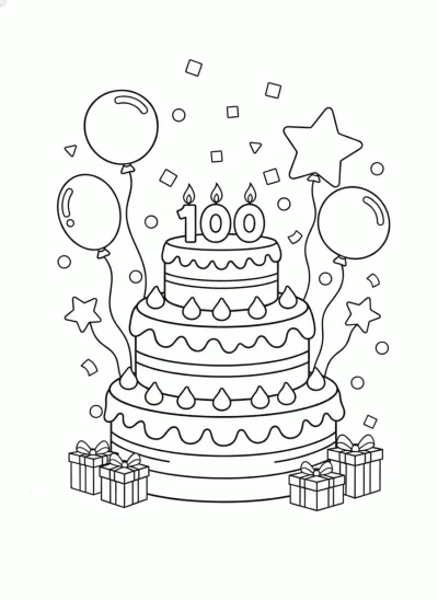 Bolo de aniversário de 100 anos